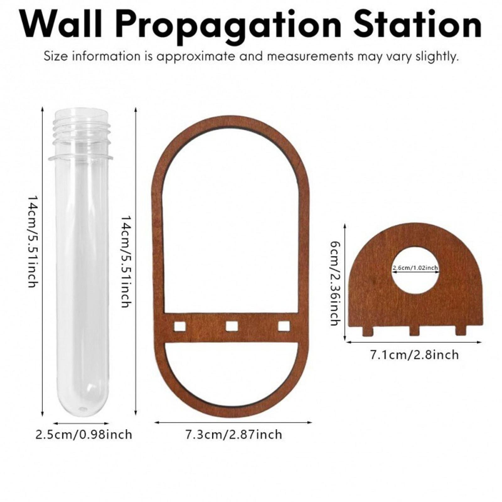 水耕栽培用プランター、木製壁掛け棚、試験管を使った育苗ステー - Propagation Station Vase のレビューと価格