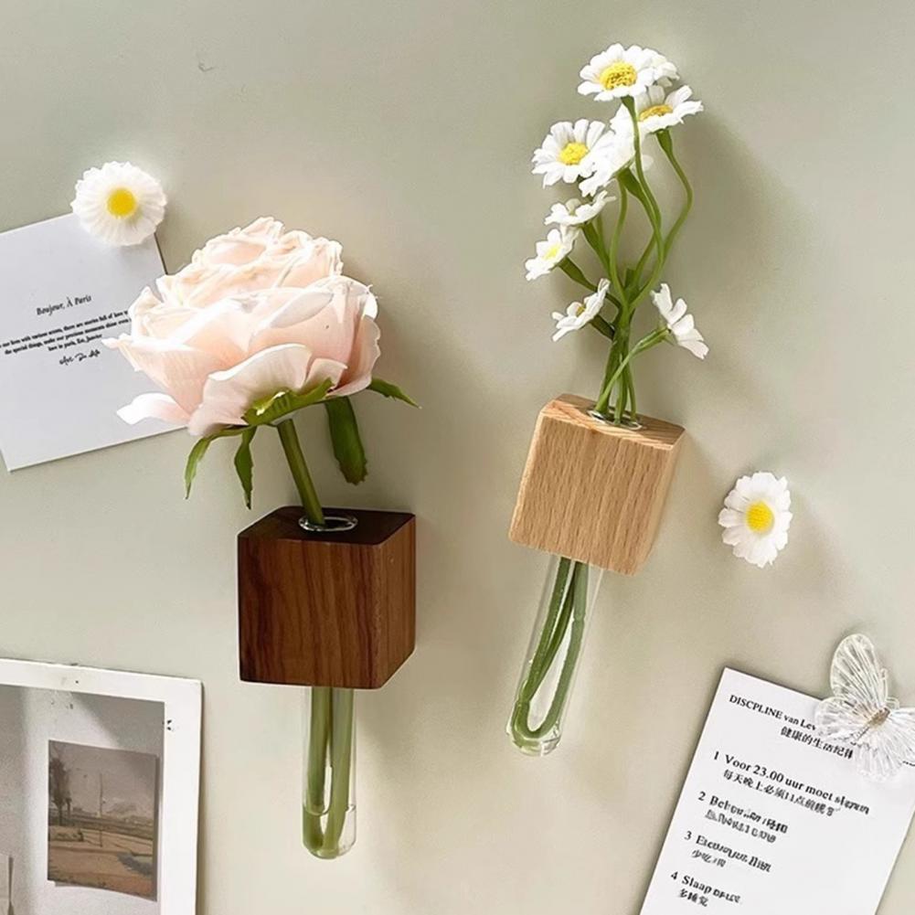 4 センチメートル冷蔵庫マグネット木製試験管花瓶磁気水耕植物 - Propagation Station Vase のレビューと価格